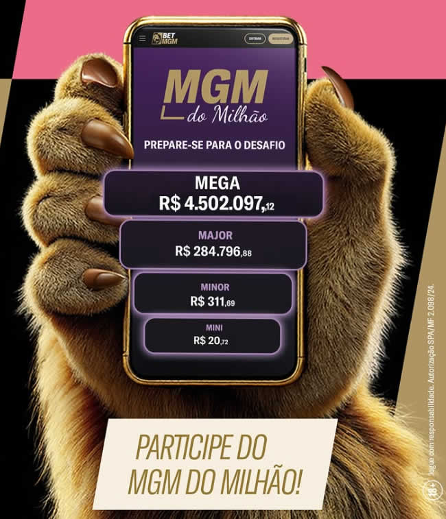 Promoção MGM do Milhão da BetMGM com prêmios de até R$1 milhão